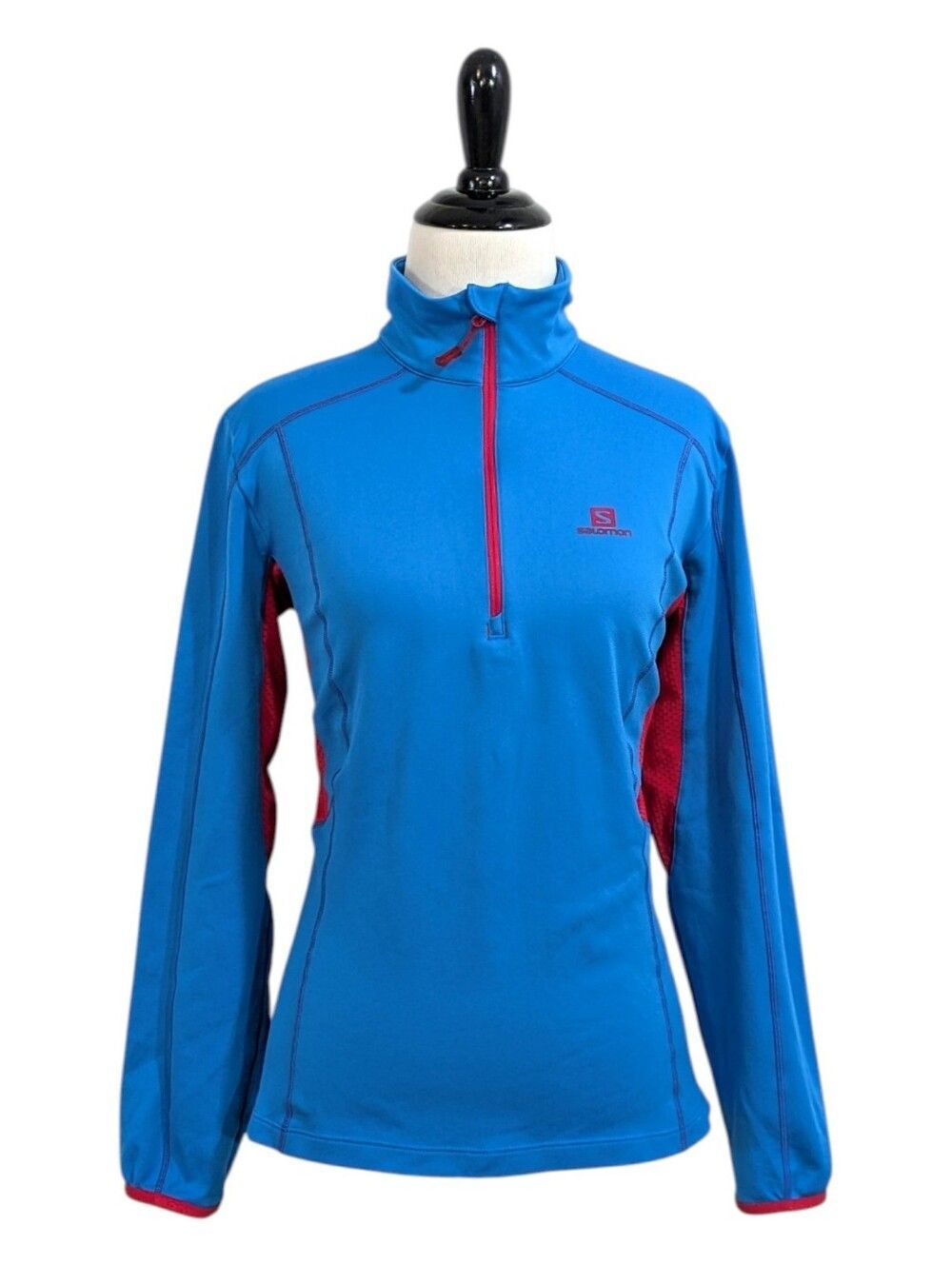 Salomon AdvanceSkin Warm Half Zip Pullover Size Medium Womens - Blue & Dark Pink